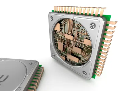 Central computer processors CPU 3D model 3D model