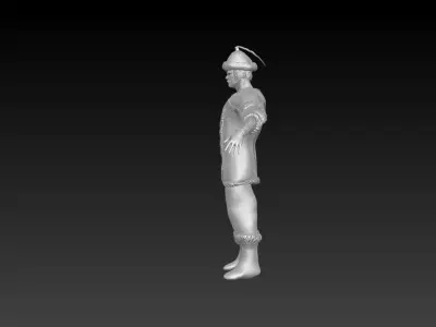 Hunian warrior Low-poly 3D model