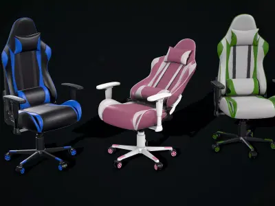 MidPoly Gamer Chair Free low-poly 3D model