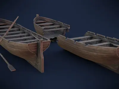 Ships boat Low-poly 3D model