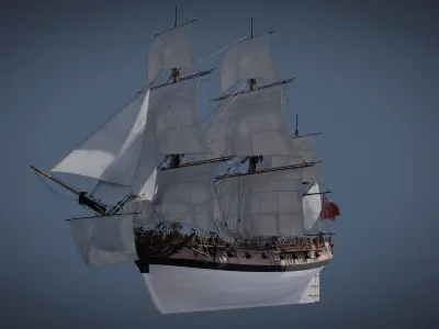 HMS Pegasus - Swan Class Sail Ship 3D model