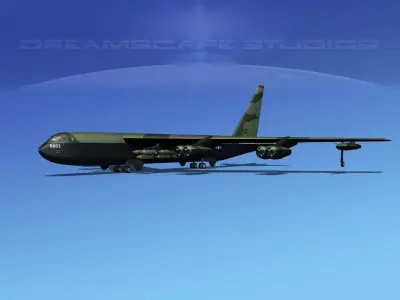 Boeing B-52D Stratofortress V04 3D model