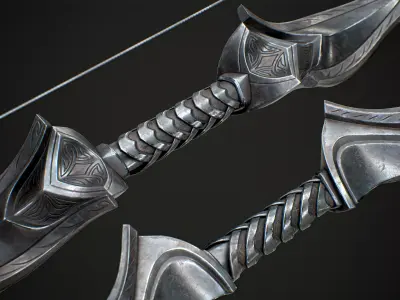 Fantasy Bow PBR Game-Ready Low-poly 3D model