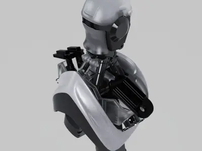 Robotic bust head part 3D model
