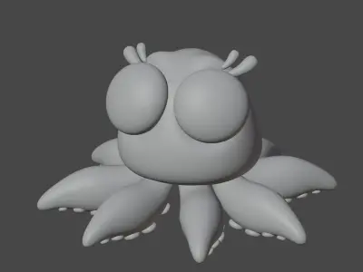 octopus cute Low-poly 3D model
