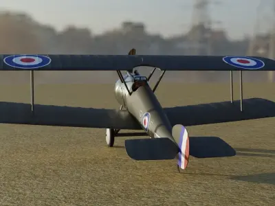 WWI Fighter Plane Low-poly 3D model