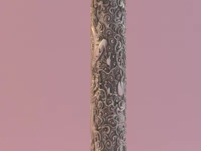 Dragon Pillar Panlong ancient stone pillar stone Columns 3D model