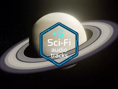 Photorealistic Saturn High-Res Textures and Sci-Fi Music Pack Low-poly 3D model
