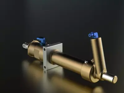 P-51D Mustang Strut Assembly - Hydraulic Tail Wheel Operating 3D print model