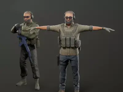 Modular PMC Character Low-poly 3D model