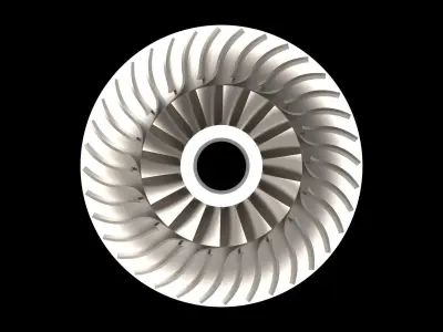 Radial Flow Compressor Impeller 3D print model