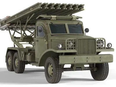 BM 13 Katyusha Rocket Launcher Low-poly 3D model