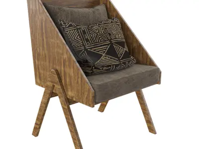 African Worktable - Ethnic Home Office Free 3D model