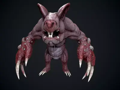 Mole mutant Low-poly 3D model