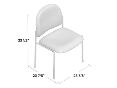 Bentonville Stackable Vinyl Seat Waiting Room Chair 3D model