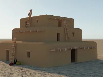 Sand Fort Low-poly 3D model