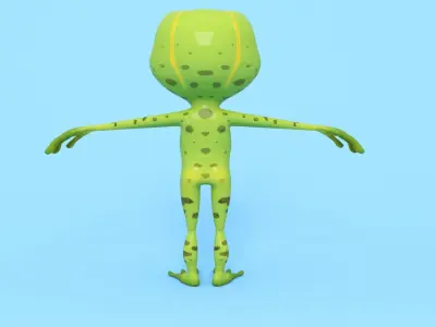 Frog Cartoon Low-poly 3D model