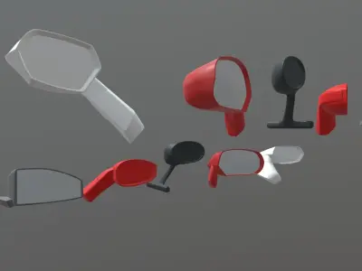 Car Side View Mirrors Low-poly 3D model