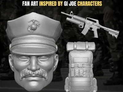Leatherneck Kit 3D printable Files For Action Figures 3D print model