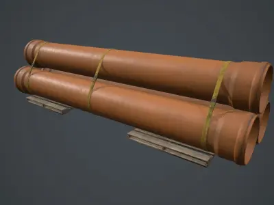 Drain Pipes PBR Game Ready Low-poly 3D model