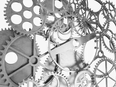 Gear Set metal gears 3D model