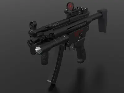 MP5K Weapon Fps - Tps Low-poly 3D model