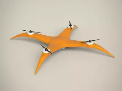 Drone orange flying 3D model