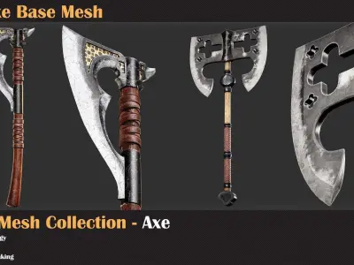 50 Axe Base Mesh - VOL 04 3D model