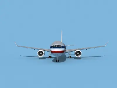 Boeing 767-400 American 3D model
