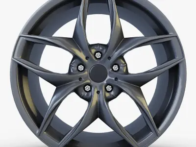 Style 215 wheel ferric gray Mid Poly Low-poly 3D model