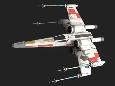 x-wing maya rigged for maya and Cinema 4D Low-poly 3D model