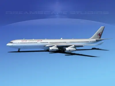 Airbus A340-600 Qatar 3D model