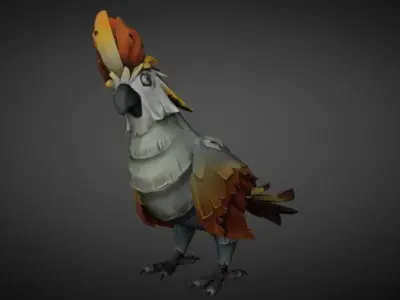 parrot1 cartoon 13 animation Low-poly 3D model
