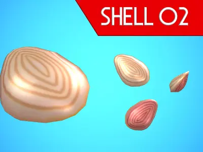 SHELL 02 CARTOON STYLIZED Low-poly 3D model