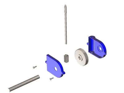 Helical gear box transmition - SolidWorks 3D model