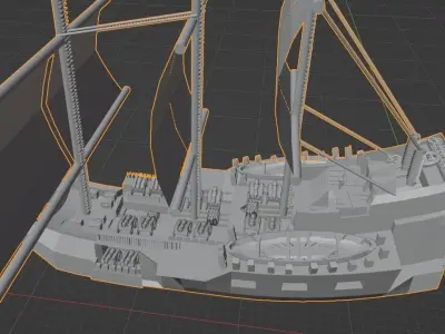 Privateer lowpoly Low-poly 3D model