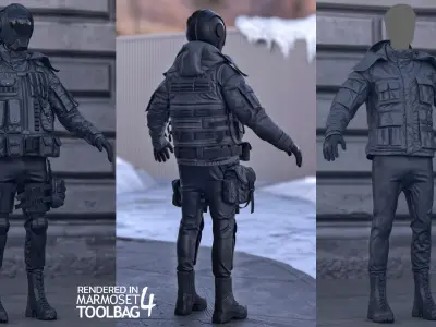 Male Military Outfit 5 Low-poly 3D model