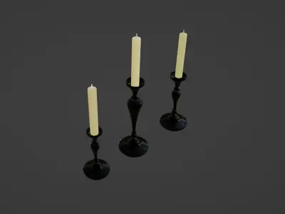 Candle stick 3DModel part of the Halloween package Free 3D model