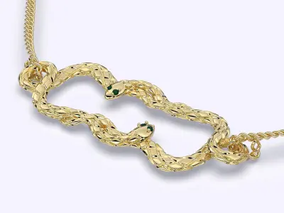 snakes pendant gold printable jewelry 3D model 3D print model