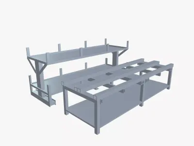 Sling storage rack Low-poly 3D model