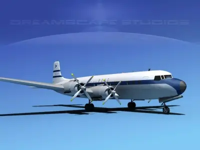 Douglas DC-7C BOAC 3D model