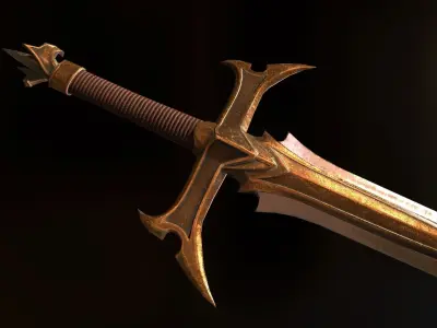FANTASY SWORD Low-poly 3D model 27