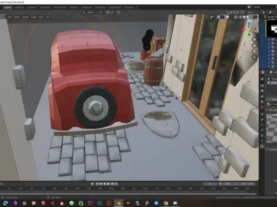 Low-poly italy installation Low-poly 3D model