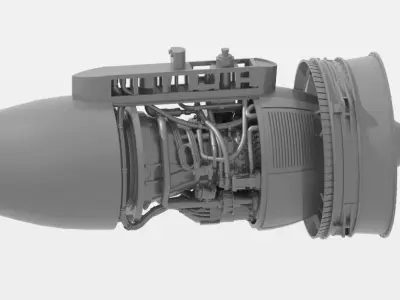 TF34-GE Jet Engine 3D print model
