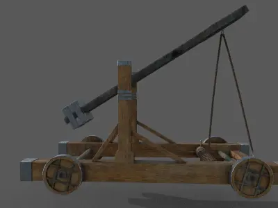 Catapult 3D model Low-poly 3D model