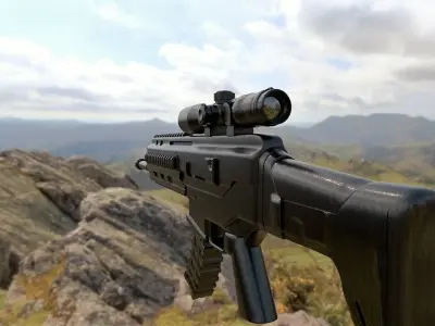 SG553Rifle gun and bullets 3D model