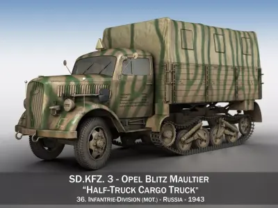 Opel Blitz Maultier - Half-Truck  - 36 Infantry-Division 3D model