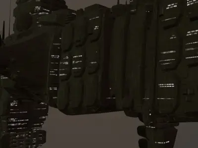 Low poly space craft large Low-poly 3D model