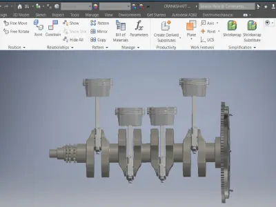CRANKSHAFT four engine 3D model
