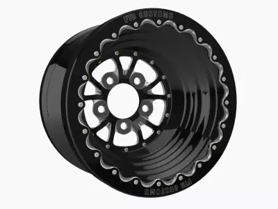 FTD Customs DBL 16x16 drag rear wheel Low-poly 3D model